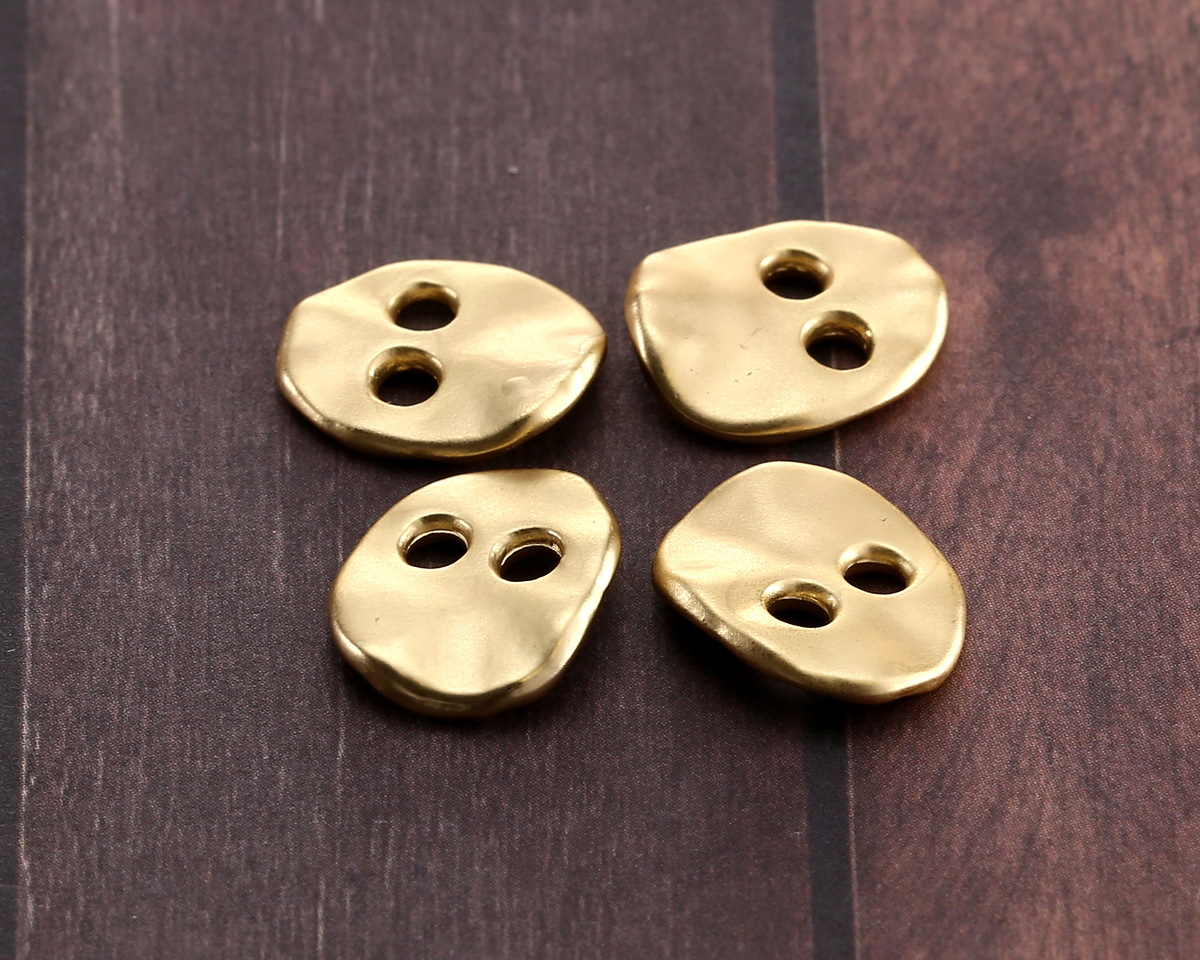 Satin Hamilton Gold (plated) Organic Oval Button 11x13mm