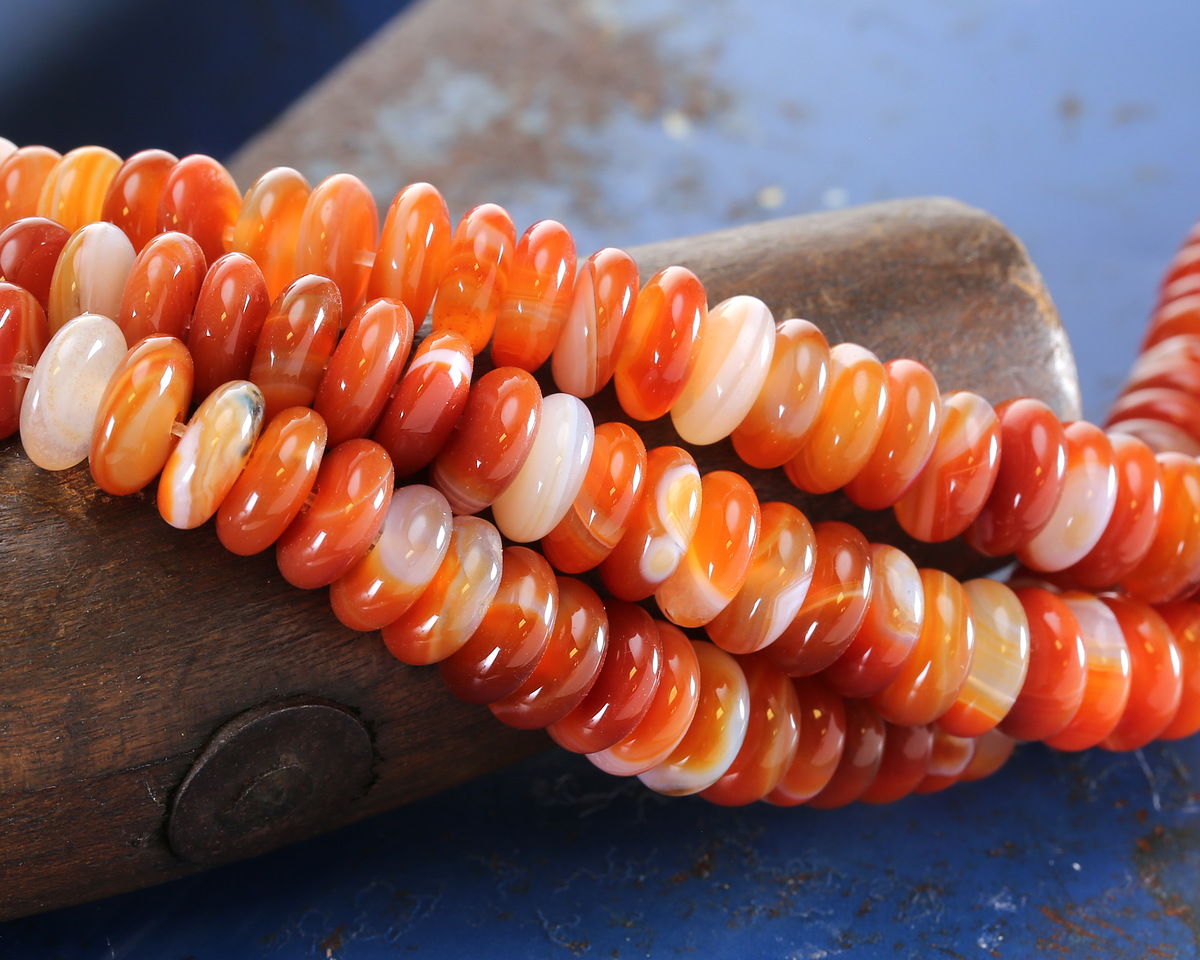 Carnelian (natural, dark) Rondelle 4x10mm