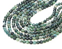 Moss Agate Faceted Coin 4-4.5mm