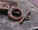 Mykonos Antique Copper (plated) Dragon Toggle Clasp 21x28mm, 32mm Bar