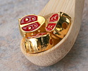 24K Gold (plated) Red Enamel Ladybug Bead 9.5mm