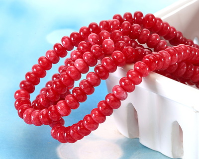 Candied Strawberry Agate Rondelle 5x8mm
