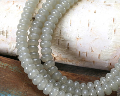Grey Opal Glass Rondelle 5x8mm