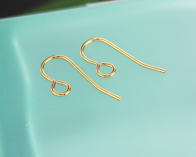 Gold (plated) Stainless Steel Earwire w/ Loop 20x8mm