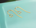 Gold (plated) Stainless Steel Earwire w/ Loop 20x8mm