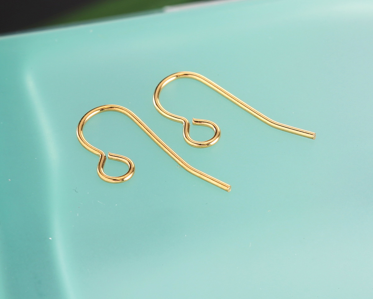 Gold (plated) Stainless Steel Earwire w/ Loop 20x8mm