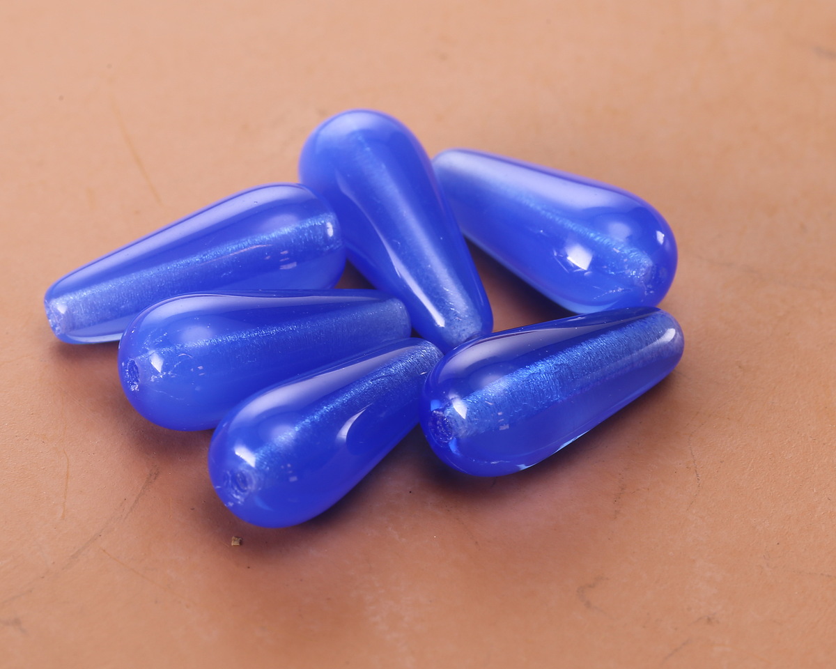Czech Glass Cobalt Opal Teardrop 20x9mm