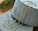 Waterproof 18K Gold PVD Plated Stainless Steel Small Paperclip Chain, 18" Finished w/ 2" extender, 7.9x2.3mm links