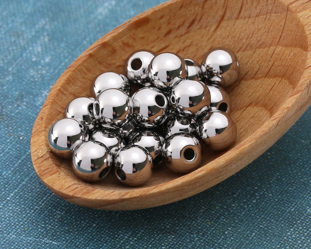 Stainless Steel Round 6mm, 1.6mm hole