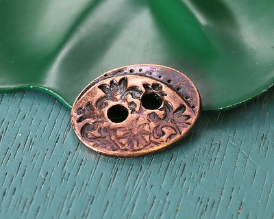 TierraCast Antique Copper (plated) Floral Button 17x13mm