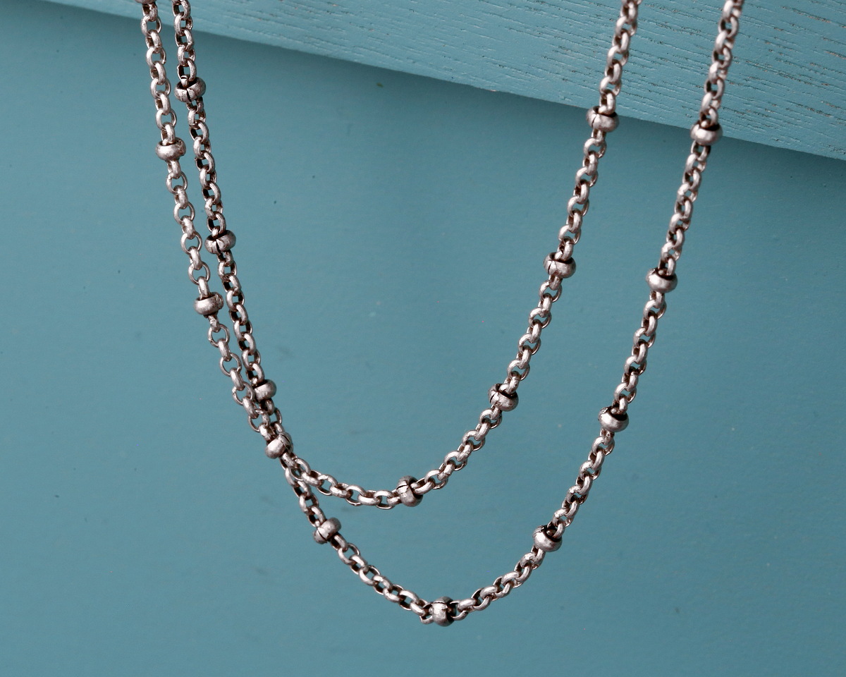 Antique Silver (plated) Rollo Satellite Chain, 50m Spool