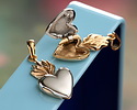 Nina Designs Sterling Silver Heart w/ Bronze Flame Locket 13x33mm