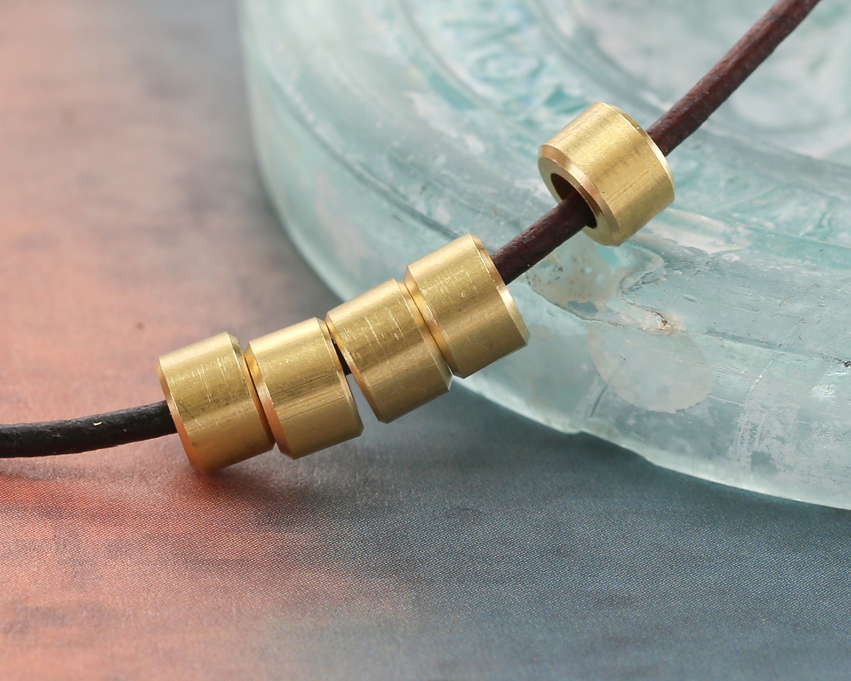 Mykonos Solid Brass Large Hole Barrel 4x6mm