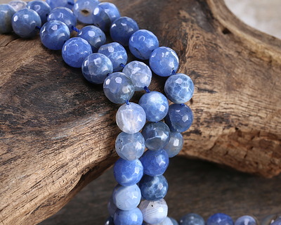 Cornflower Fire Agate Faceted Round 10mm