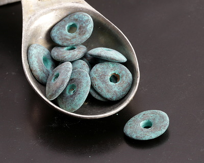Mykonos Metalized Ceramic Copper Patina Washer 10-13mm