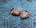 Mykonos Antique Copper (plated) Ornate Heart Charm 13x10mm
