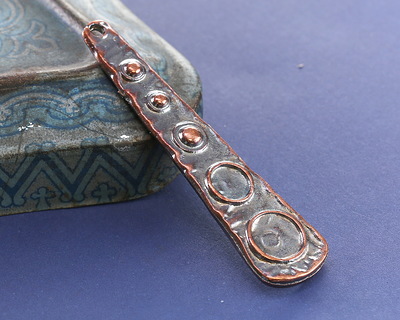 Mykonos Antique Copper (plated) Long Graduated Circle Drop Focal 8x53mm