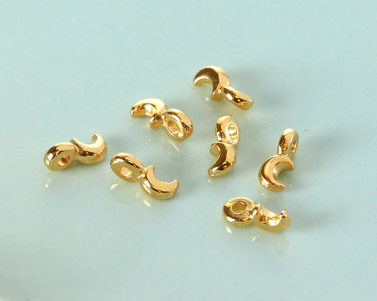 24K Gold (plated) Tiny Crescent Moon Focal 3x7mm