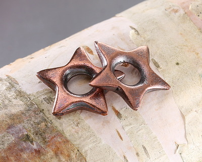 Mykonos Antique Copper (plated) Star Donut 20mm