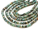 African Turquoise Microfaceted Heishi 3x6mm