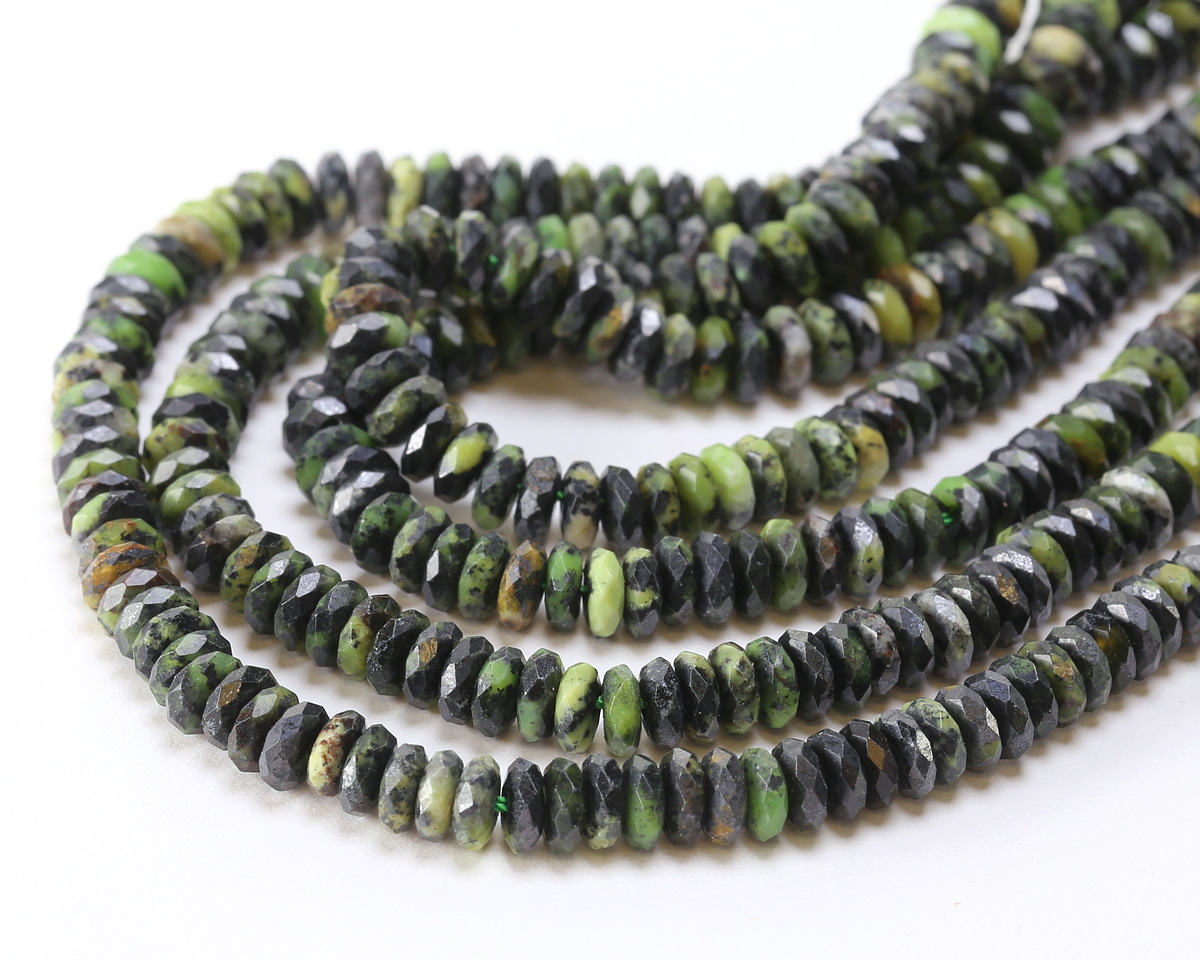 China Chrysoprase (dark) Faceted Spacer Rondelle 2x5mm