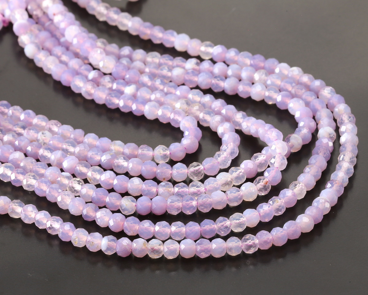Lavender Moon Quartz (AA) Microfaceted Rondelle 3x4mm