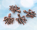 Mykonos Antique Copper (plated) Octopus Charm Focal 17x23mm