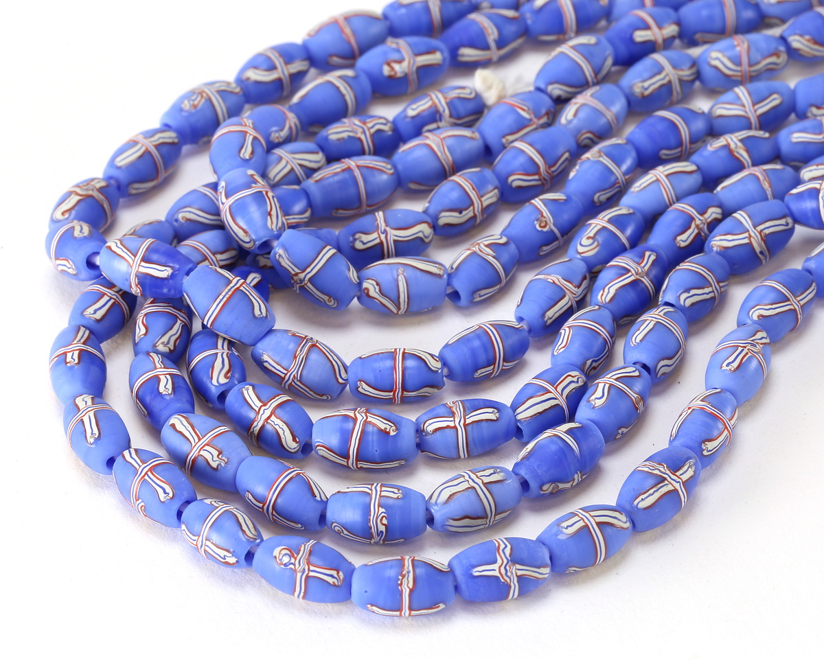 Indonesian Blue French Cross Rice 12-13x7mm