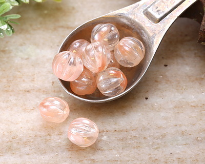 Czech Glass Peach Blossom Melon Round 8mm