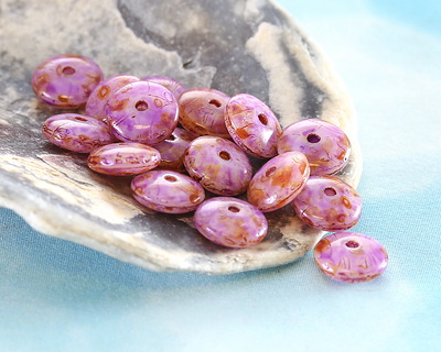 Czech Glass Thistle Picasso Spacer 2x6mm