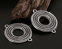 Antique Silver (plated) Coiled Rope Open Circle Focal Link 30x24mm