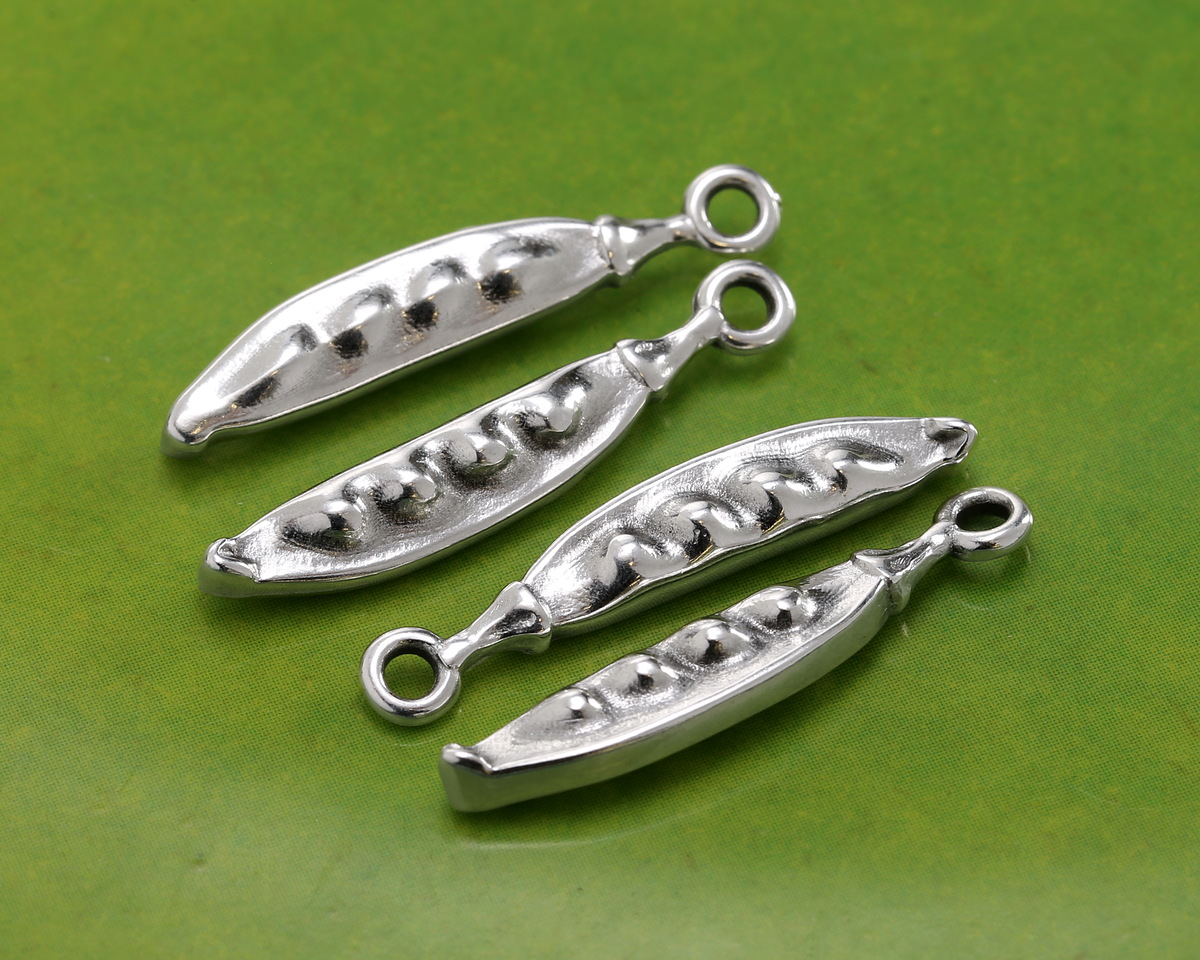 Antique Silver (plated) Pea Pod Focal 5x26mm