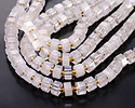 Natural Rock Crystal Quartz Microfaceted Hexagon Heishi 4x8mm