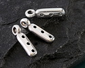 Cymbal Zakros Antique Silver (plated) End for 8/0 Round Seed Beads 3x12mm