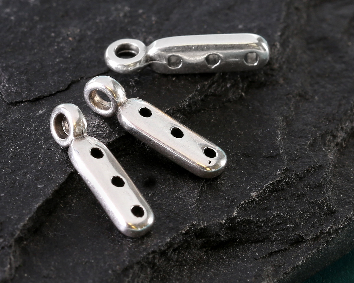 Cymbal Zakros Antique Silver (plated) End for 8/0 Round Seed Beads 3x12mm