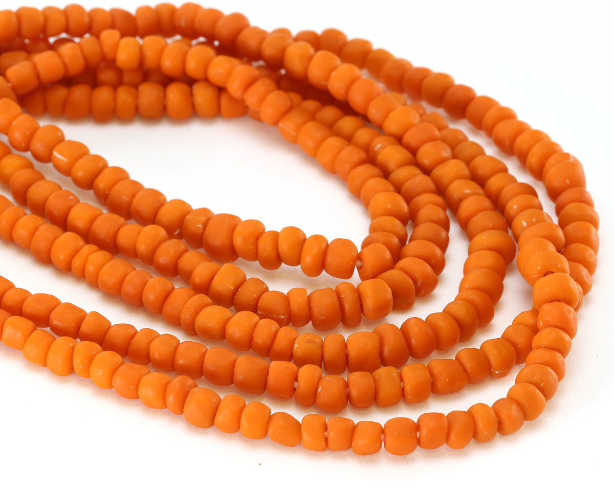 Java Glass Tangerine Graduated Gooseberry Beads 3-6x4-6mm
