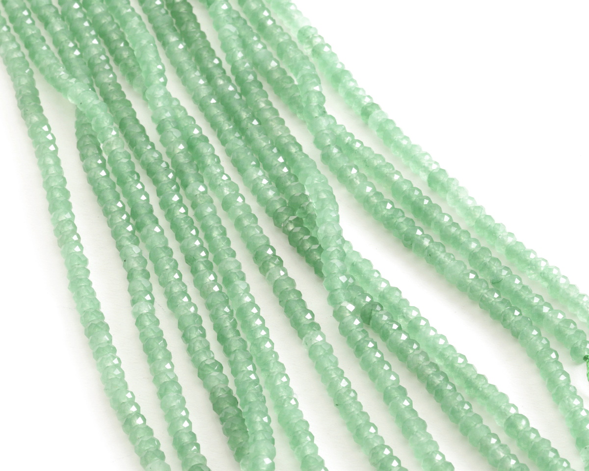 Green Aventurine Faceted Rondelle 4mm