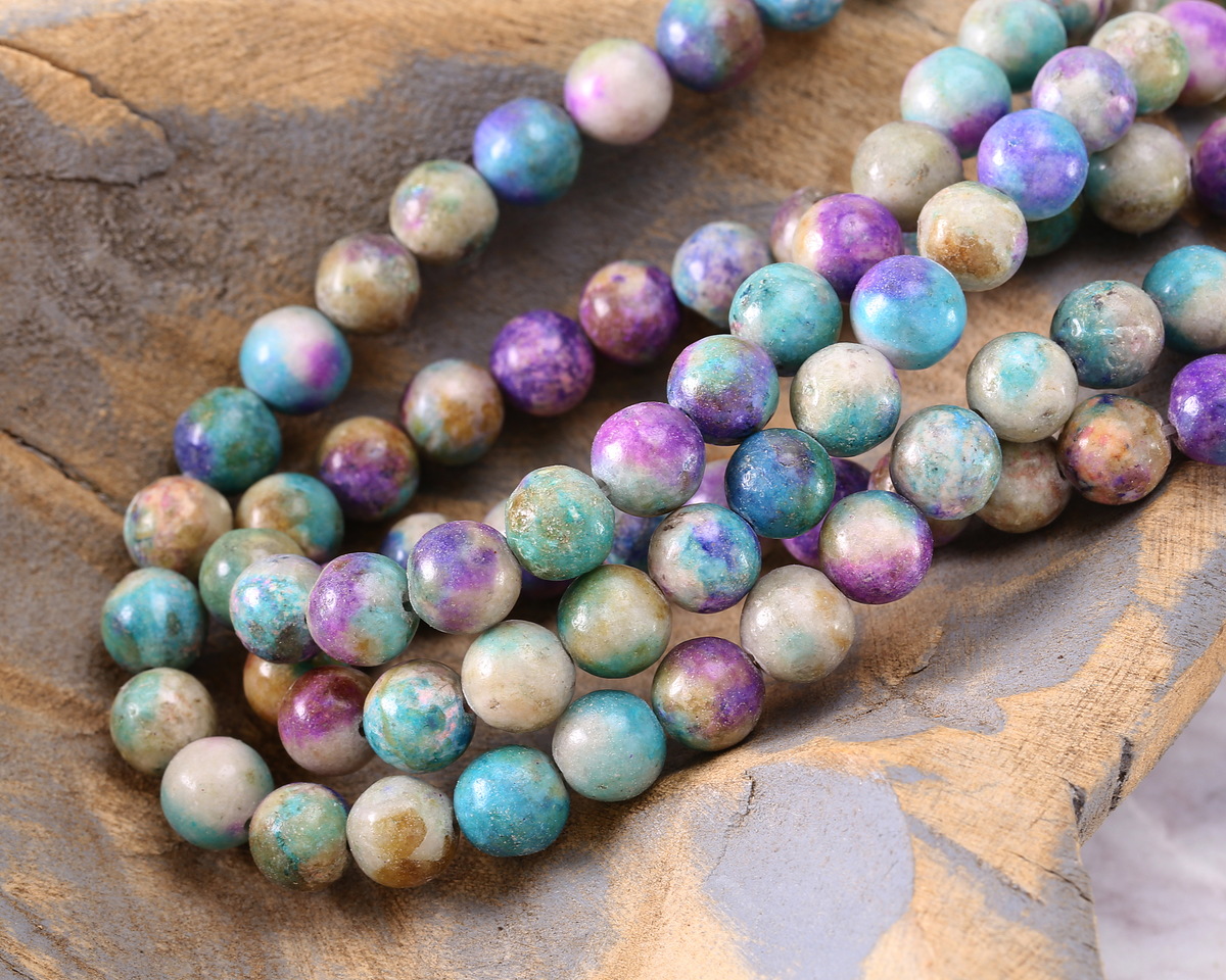 Purple & Turquoise Dolomite Round 8mm