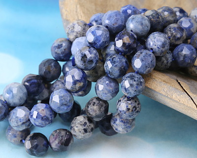 Dumortierite Microfaceted Egg Nugget 10x9mm