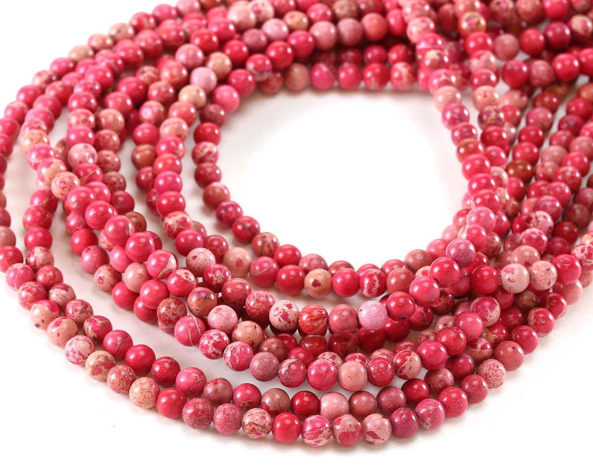 Fuchsia Impression Jasper Round 4mm