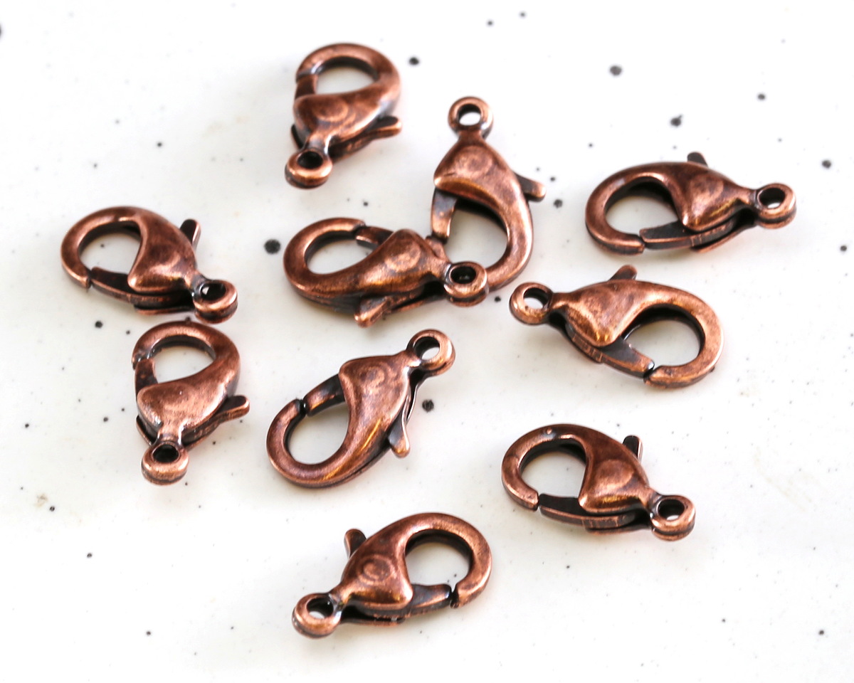 Antique Copper (plated) Lobster Clasp 12x7mm