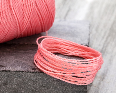 Linhasita Shell Pink (324) Waxed Polyester Cord PE-4 1mm