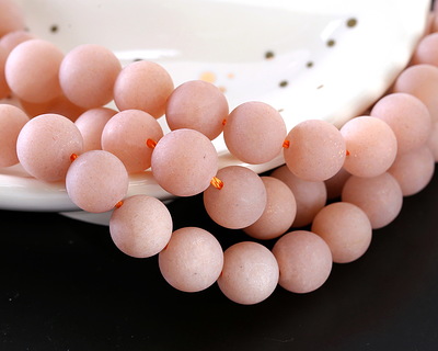 Peach Moonstone (matte-light) Round 8-9mm