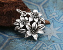 Nina Designs Sterling Silver Flower Cluster Charm 17x21mm