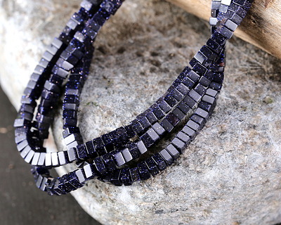 Blue Goldstone Squaredelle 1x2mm