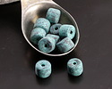 Mykonos Metalized Ceramic Copper Patina Short Tube Space 7x8mm