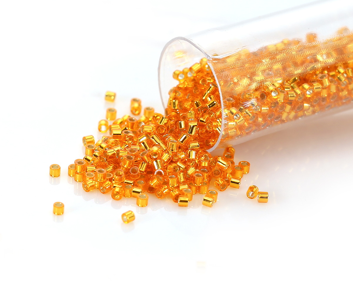 Miyuki Delica Silver Lined Orange (DBS0045) 15/0 Seed Bead