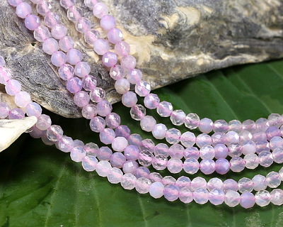 Lavender Moon Quartz (AA) Microfaceted Round 3mm