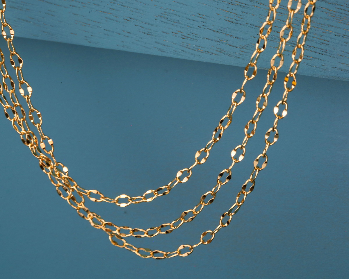 Hamilton Gold (plated) Half Flat Delicate Cable Chain, 50m Spool