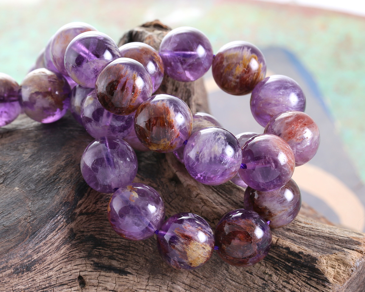 Purple Phantom Quartz (Auralite-23) Round 12mm